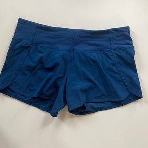 Lululemon run times mid-rise short, 4” inseam blue
